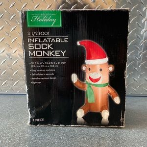 3 1/2 Foot Inflatable Sock Monkey